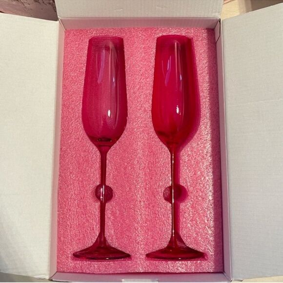 New BARBIE GLASSWARE CHAMPAGNE FLUTES - Picture 5 of 10
